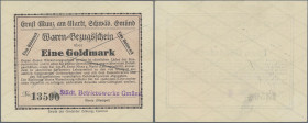 Deutschland - Notgeld - Württemberg: Schwäbisch Gmünd, Städt. Betriebswerke Gmünd, 1 Goldmark, o. D. - 5.11.1923, Waren-Bezugsschein von Ernst Munz am...