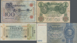 Deutschland - Deutsches Reich bis 1945: Album mit mehr als 200 Banknoten vom Kaiserreich bis Alliierte, dabei u.a. 100 Mark 1898 (Ro.17, F), 50 Mark 1...