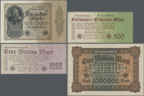 Deutschland - Deutsches Reich bis 1945: Umfangreiche Sammlung Reichsbanknoten Inflation mit vielen Varianten, zusammen 326 Banknoten im Sammelalbum, d...