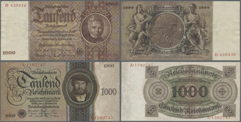 Deutschland - Deutsches Reich bis 1945: Sehr schönes Lot mit 17 Banknoten der Au...