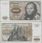 Deutschland - Bank Deutscher Länder + Bundesrepublik Deutschland: 1000 DM 1960, Serie ”W/B”, Ro.268a (P.24a) in kassenfrischer Erhaltung: UNC ÷ 1000 D...