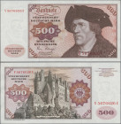Deutschland - Bank Deutscher Länder + Bundesrepublik Deutschland: 500 DM 1980 mit Copyright, Serie ”V/U”, Ro.290a in kassenfrischer Erhaltung. ÷ Germa...