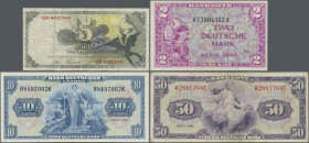 Deutschland - Sonstige: Album mit 142 Banknoten Deutschland, beginnend bei Alliierte Besatzung bis Kolonien, dabei u.a. 2 DM 1948 Kopfgeld, Ro. 234a (...