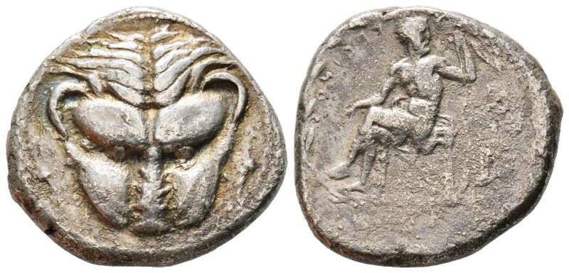 Calabre, Rhégium, Bruttium, 435-425 avant J.-C.
Tétradrachme, AG 16.47 g. 
Ave...