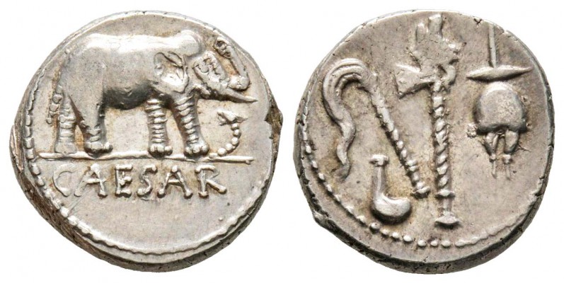 Julius Caesar 13/07/100-15/03/44 avant J.-C.
Denarius, Italie, 49 avant J.-C., ...