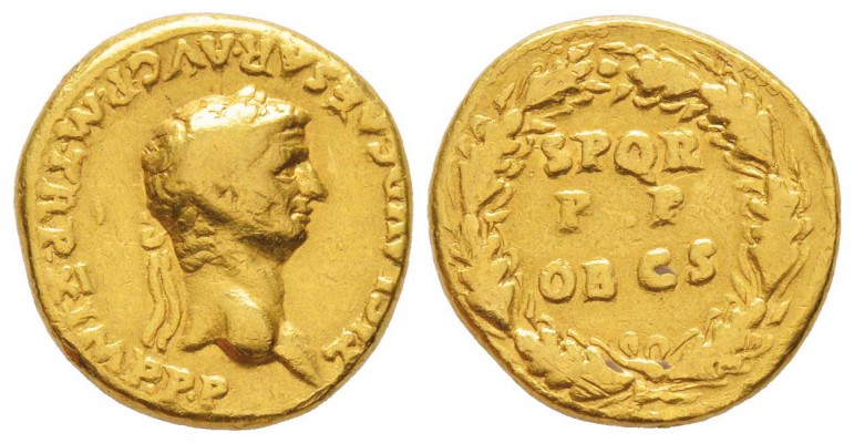 
Claudius, 41-54 après J.C.
Aureus, Rome ou Lugdunum, 50-51 après J.-C., AU 7....