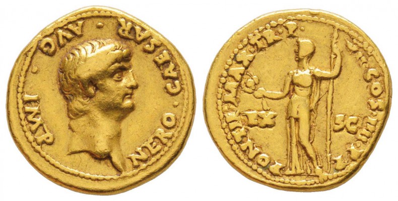 Nero 54-68 après  J.-C. 
Aureus, Rome ou Lugdunum, 60-61, AU 7.44 g.
Avers : N...