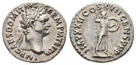 Domitianus 81-96
Denarius, Rome, 95-96, AG 3.29 g.
Avers : IMP CAES DOMIT AVG GERM P M TR P XV Tête laurée de Domitianus à droite.
Revers : IMP XXI...