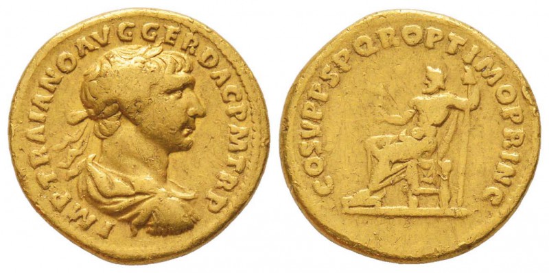 Traianus 98-117
Aureus, Rome, 103-111, AU 7.17 g.
Avers : IMP TRAIANO AVG GER ...