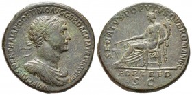 Traianus 98-117
Sesterce, Rome, 115, AE 21.42 g. 
Avers :  IMP CAES NER TRAIANO OPTIMO AVG GER DAC P M TR P COS VI P P  Buste lauré à droite.
Rever...