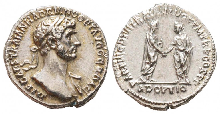 Hadrianus 117-138
Denarius, Rome, 117, AG 3.38 g.
Avers : IMP CAES TRAIAN HADR...
