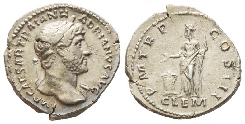 Hadrianus 117-138
Denarius, Rome, 119-122, AG 3.49 g.
Avers : IMP CAESAR TRAIA...