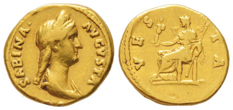 Hadrianus pour Sabina, Augusta 128-136
Aureus, Rome, 128-136, AU 6.98 g.
Avers...