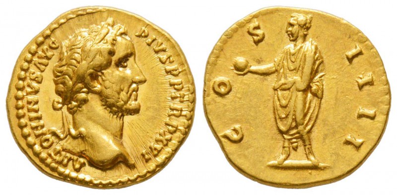 Antoninus Pius 138-161
Aureus, Rome, 152-153, AU 7.31 g.
Avers : ANTONINVS  AV...