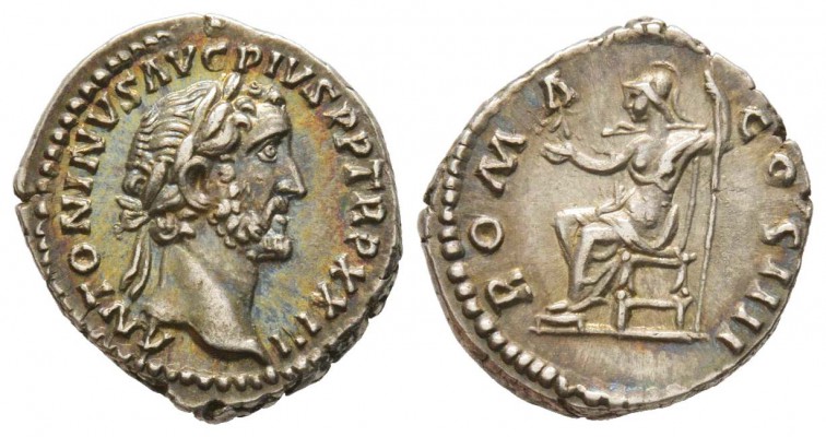 Antoninus Pius 138-161
Denarius, Rome, 160, AG 3.32 g.
Avers : ANTONINVS AVG P...