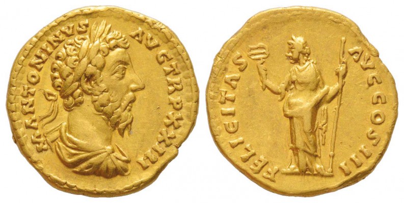 Marcus Aurelius 161-180
Aureus, Rome, 168-169, AU 7.22 g.
Avers : M ANTONINVS ...