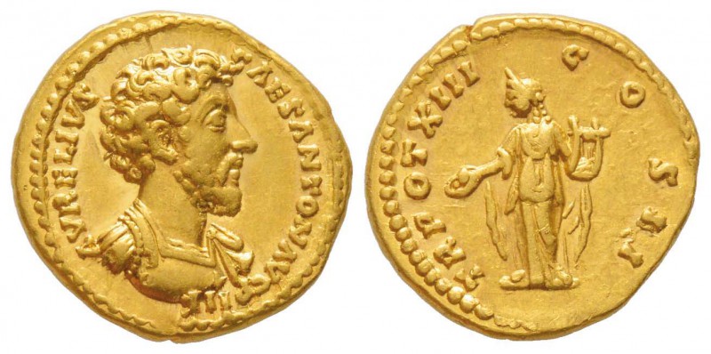 Marcus Aurelius 161-180
Aureus, Rome, 158-159, AU 7.22 g.
Avers : AVRELIVS CAE...