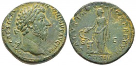 Marcus Aurelius 161-180
Sestertius, Rome, 162, AE 20.33 g. 
Avers : IMP CAES M AVREL ANTONINVS AVG P M Tête laurée de Marc Aurèle à droite.
Revers ...