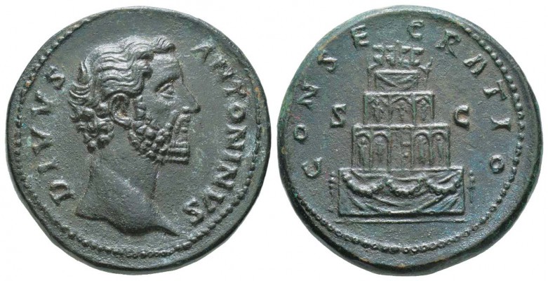 Marcus Aurelius pour Divvs Antoninvs
Sesterce, Rome, 161, AE 23.35 g. 
Avers :...