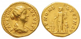 Marcus Aurelius pour Faustina II, Augusta 147-176
Aureus, Rome, 161-176, AU 7.2 g.
Avers : FAVSTINA AVGVSTA Buste drapé de Faustine Jeune à droite a...