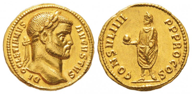Diocletianus 284-305
Aureus, Antioche ou Cyzique, 290-292, AU 5.4 g.
Avers : D...