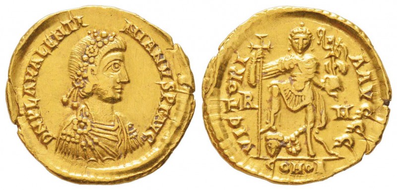 Valentinianus 425-455
Solidus, Rome, 425-426, AU 4.47 g.
Avers : D N PLA VALEN...