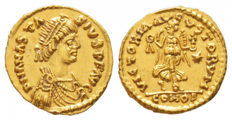 Théodoric dit le Grand 518-526
Tremissis au nom et au type de Anastasius, Rome,...
