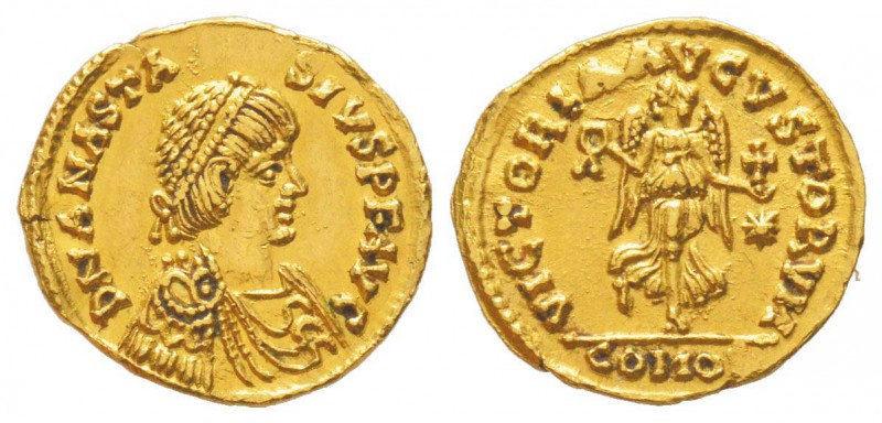 Théodoric dit le Grand 518-526
Tremissis au nom et au type de Anastasius, Rome,...