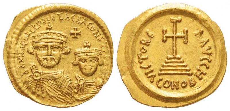 Héraclius 610-641
Solidus, Ravenne, 613-629, AU 4.36 g. 
Avers : DD NN HЄRACLI...