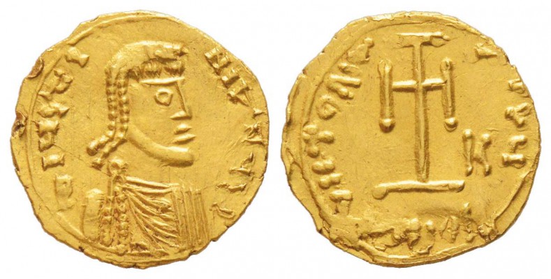 Iustinianus II (Premier règne) 685-695
Tremissis, Syracuse, AU 1.32g. 
Avers :...