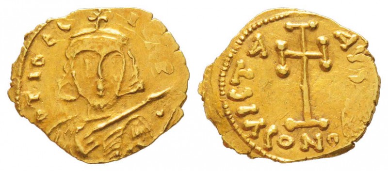 Tiberius III 698-705
Tremissis, Rome, AU 0.86 g. 
Avers : D TIBERI PP Buste dr...