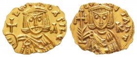 Leo V et Constantinus 813-820
Tremissis, Costantinopole, AU 1.18 g. 
Ref : Sear 1633/450, Ratto 1797
Conservation : Superbe