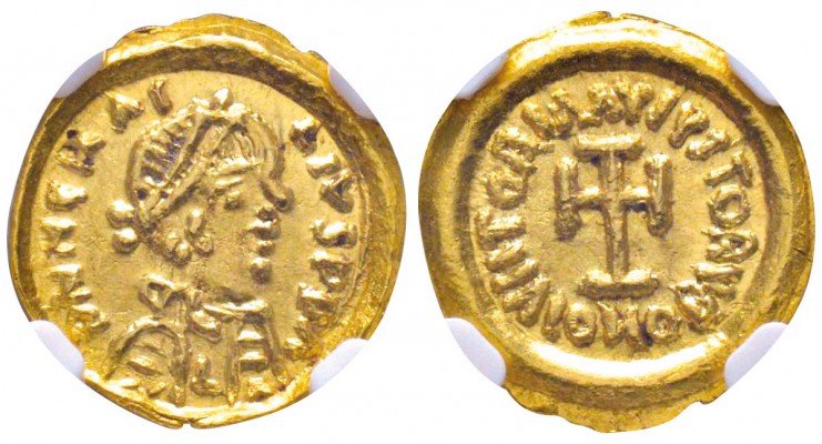 Lombards, Tremissis au nom et au type de Eraclius, Tuscia ou Ravenne?, 610-641, ...