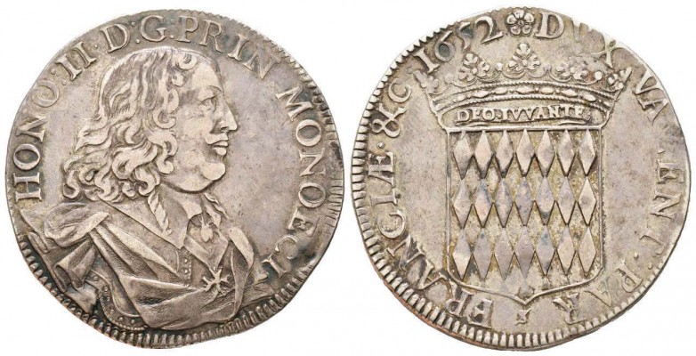Monaco, Honoré II 1604-1662
Écu de 3 Livres ou 60 Sols buste drapé, 2ème type, ...