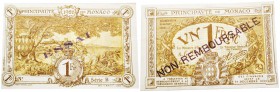 Monaco, Albert Ier 1889-1922
Billet Essai de 1 Franc brun, 1920, Monaco
Ref : G. MCc
Conservation : FDS. Rare