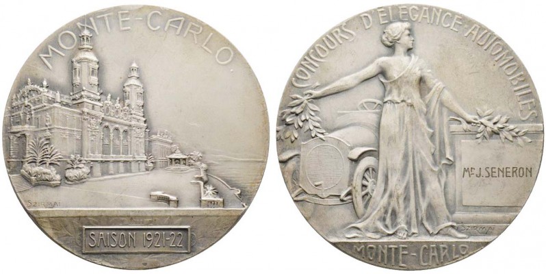 Monaco, Albert Ier 1889-1922
Médaille en argent, Concours d'élégance automobile...