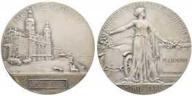Monaco, Albert Ier 1889-1922
Médaille en argent, Concours d'élégance automobiles par Szirmaï, AG 93 g. 60 mm
Avers : SAISON 1912-1913 MONTE-CARLO Le...