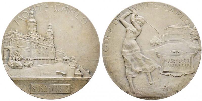 Monaco, Albert Ier 1889-1922
Médaille en argent, Golf de Monte-Carlo par Szirma...