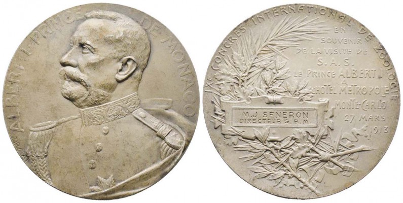 Monaco, Albert Ier 1889-1922
Médaille en argent, Congrès de Zoologie par  Szirm...