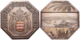 Monaco, Albert Ier 1889-1922
Médaille en argent, Société canine, ND, par Drago,  AG 68 g. 52 mm
Avers : SOCIETE CANINE DE MONACO. Armes de la Princi...