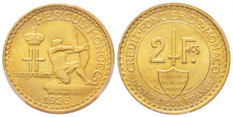 Monaco, Louis II 1922-1949
2 Francs  1926, Cu-Al 2 g. Poissy
Ref : G. MC130
C...