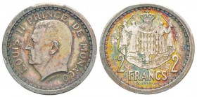 Monaco, Louis II 1922-1949
2 Francs Essai, sans date (1943), AG 10.4 g. Tranche lisse
Ref : G. MC133
Conservation : PCGS SP64
Quantité: 200 exempl...