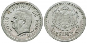 Monaco, Louis II 1922-1949
2 Francs Essai, sans date (1943), Al 2.2 g. Tranche lisse
Ref : G. MC133
Conservation : PCGS SP65
Quantité: 300 exempla...