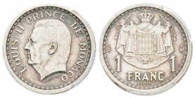 Monaco, Louis II 1922-1949
1 Franc Essai, sans date (1943), AG 10.1 g. Tranche lisse
Ref : G. MC131
Conservation : PCGS SP58
Quantité: 200 exempla...