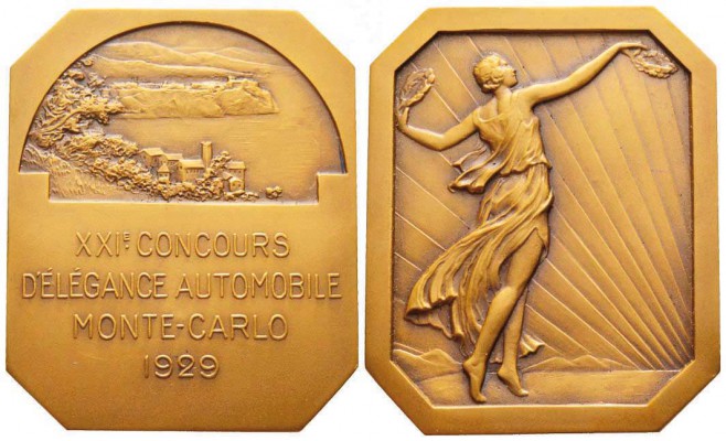 Monaco, Louis II 1922-1949
Plaque uniface XXIe concours d'élégance automobile d...