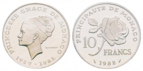 Monaco, Rainier 1949-2005
Piéfort de 10 Francs, 1982, AG 22.8 g.
Ref : G. MC158
Conservation : PCGS SP67
Quantité : 250 exemplaires. Rare