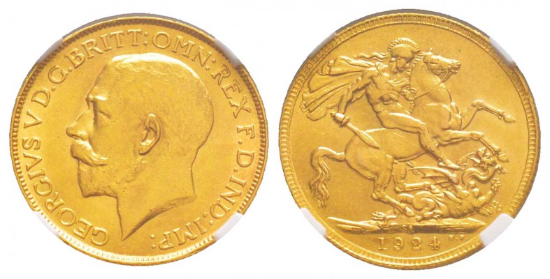 Afrique du Sud, George V 1910-1936
Sovereign, Pretoria, 1924SA, AU 7.98 g. 
Re...