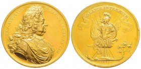 Allemagne, Ernst Août, 1679-1698, évêque d'Osnabrück depuis 1662
Médaille d'or de 50 Ducats, 1691, par Arvid Karlsteen,AU 172 g. 63 mm
Avers : ERN A...