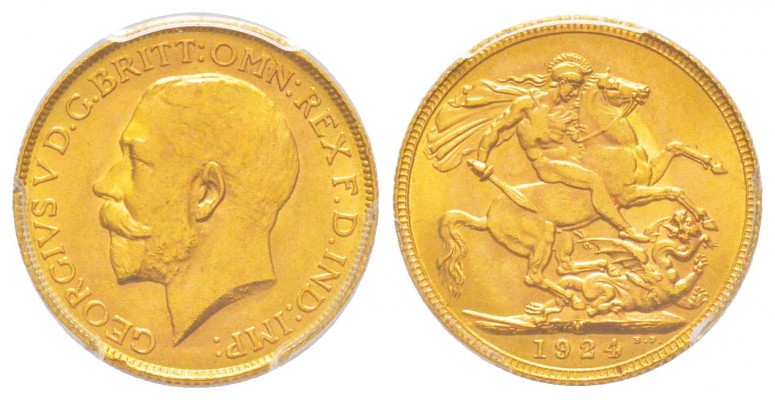 Australie, George V 1910-1936
Sovereign, Melbourne, 1924 M, AU 7.98 g. 917‰  
...