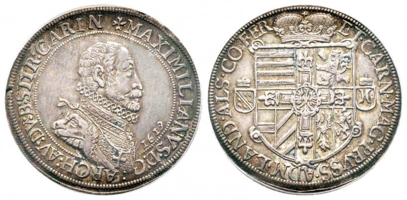 Autriche, Ferdinand III 1619-1637
Thaler, 1619, AG 7.98 g. 
Ref : Klemesch 89...